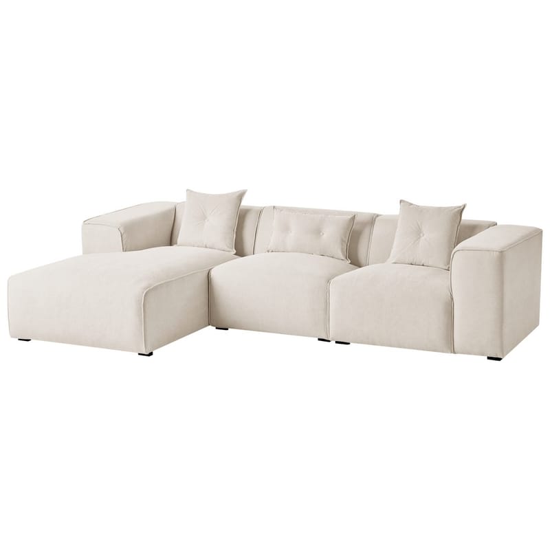 3-sits soffa Dolva - Vit, Svart/Högervänd/Manchestertyg - Möbler - Vardagsrum - Soffor - Modulsoffor - Komplett modulsoffa