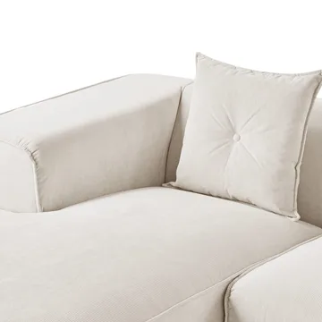 3-sits soffa Dolva - Vit, Svart/Högervänd/Manchestertyg - Möbler - Vardagsrum - Soffor - Modulsoffor - Komplett modulsoffa