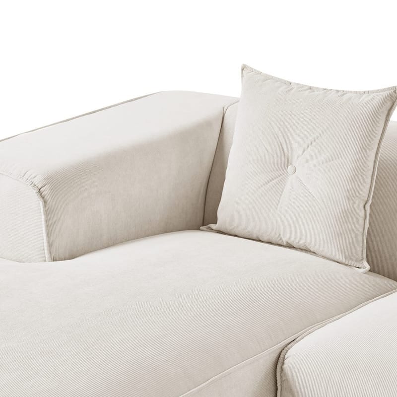 3-sits soffa Dolva - Vit, Svart/Högervänd/Manchestertyg - Möbler - Vardagsrum - Soffor - Modulsoffor - Komplett modulsoffa