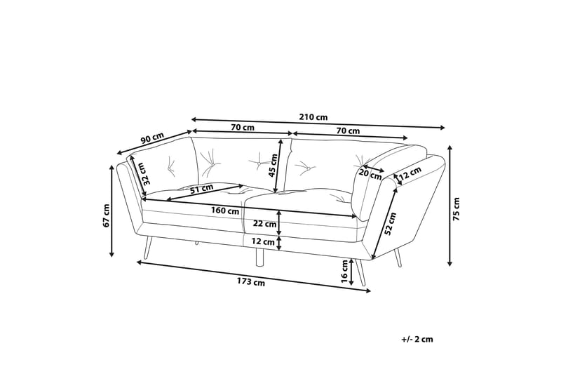 DRAGVIK 3-sits Soffa Sammet/Grå - 3-sits soffor