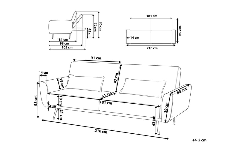 Eina Soffa 3 Sits - Grön - Möbler - Vardagsrum - Soffor - 3-sits soffor