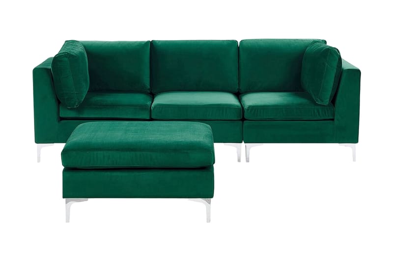 EINAREN 3-sits Soffa med Fotpall Sammet/Grön - Möbler - Vardagsrum - Soffor - 3-sits soffor