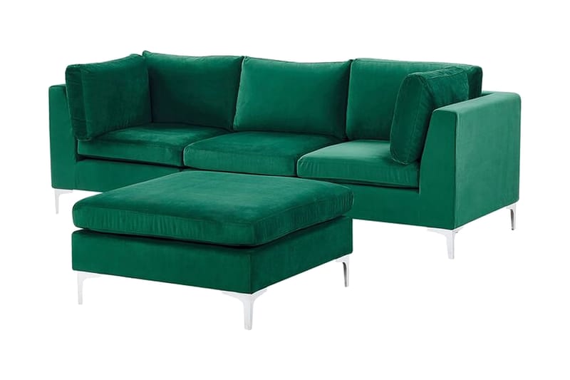 EINAREN 3-sits Soffa med Fotpall Sammet/Grön - Möbler - Vardagsrum - Soffor - 3-sits soffor