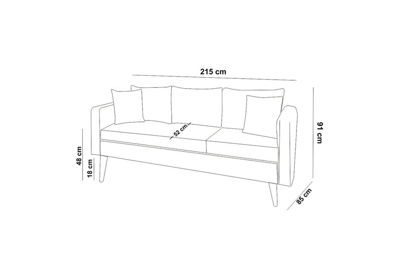 Espeut 3-sits Soffa - Grå - Möbler - Vardagsrum - Soffor - 3-sits soffor