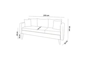 Espeut 3-sits Soffa - Grå - Möbler - Vardagsrum - Soffor - 3-sits soffor