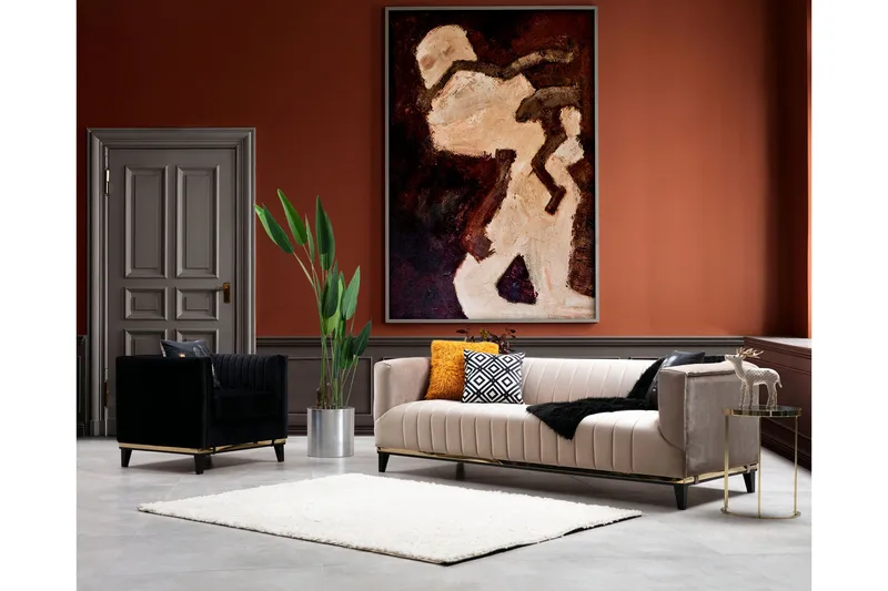 Esquimalt Soffa 3-sits, Beige