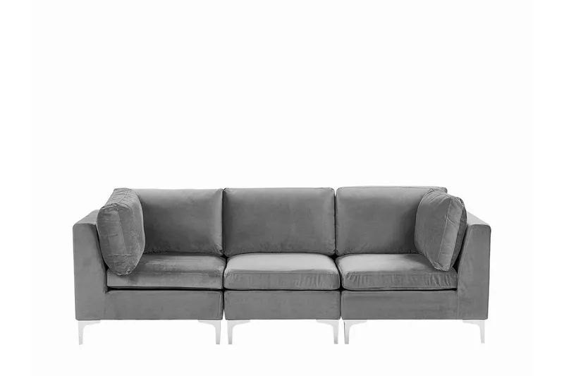 Evja 3-sits Modulsoffa i Sammet, Grå
