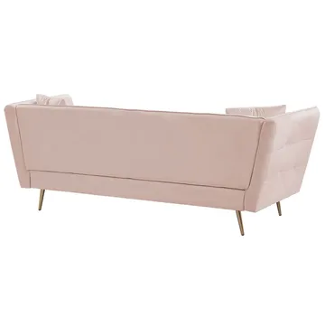 3-sits soffa Frederica - Rosa, guld/Sammet - Möbler - Vardagsrum - Soffor - Sammetssoffor
