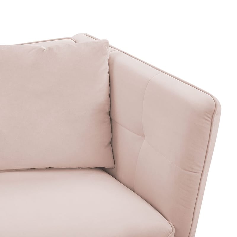 3-sits soffa Frederica - Rosa, guld/Sammet - Möbler - Vardagsrum - Soffor - Sammetssoffor