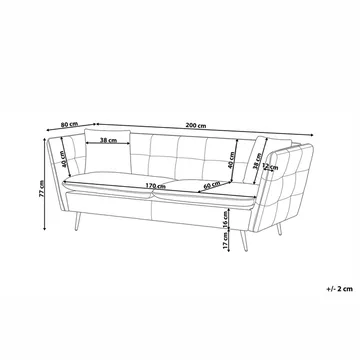 3-sits soffa Frederica - Vitt, guld/Sammet - Möbler - Vardagsrum - Soffor - Sammetssoffor
