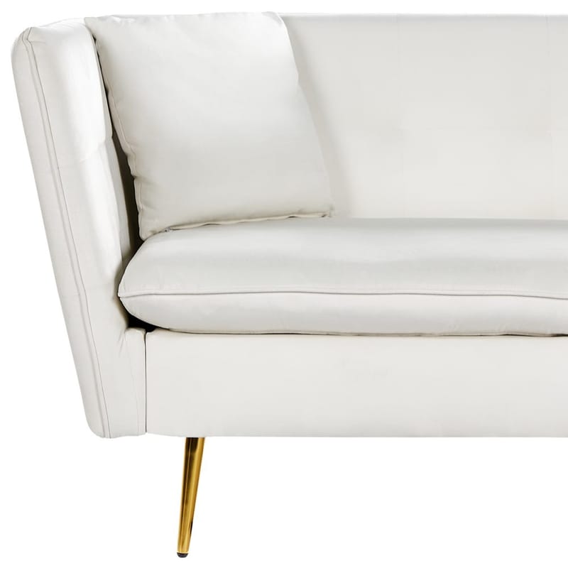 3-sits soffa Frederica - Vitt, guld/Sammet - Möbler - Vardagsrum - Soffor - Sammetssoffor