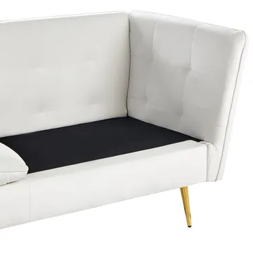 3-sits soffa Frederica - Vitt, guld/Sammet - Möbler - Vardagsrum - Soffor - Sammetssoffor