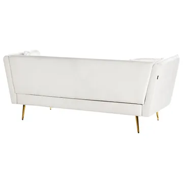 3-sits soffa Frederica - Vitt, guld/Sammet - Möbler - Vardagsrum - Soffor - Sammetssoffor