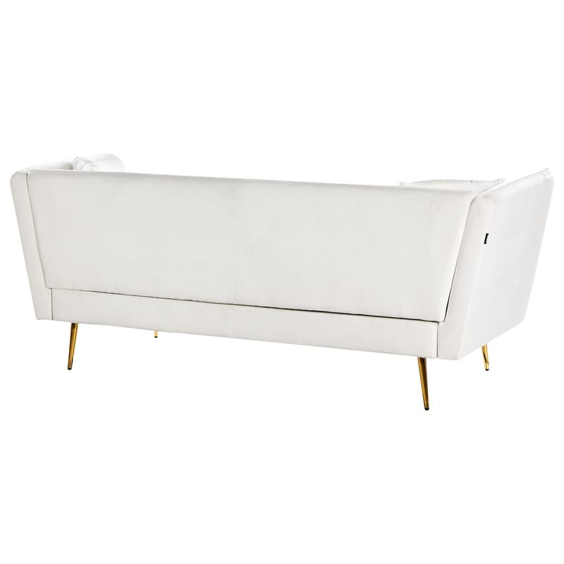3-sits soffa Frederica - Vitt, guld/Sammet - Möbler - Vardagsrum - Soffor - Sammetssoffor