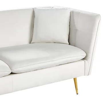 3-sits soffa Frederica - Vitt, guld/Sammet - Möbler - Vardagsrum - Soffor - Sammetssoffor
