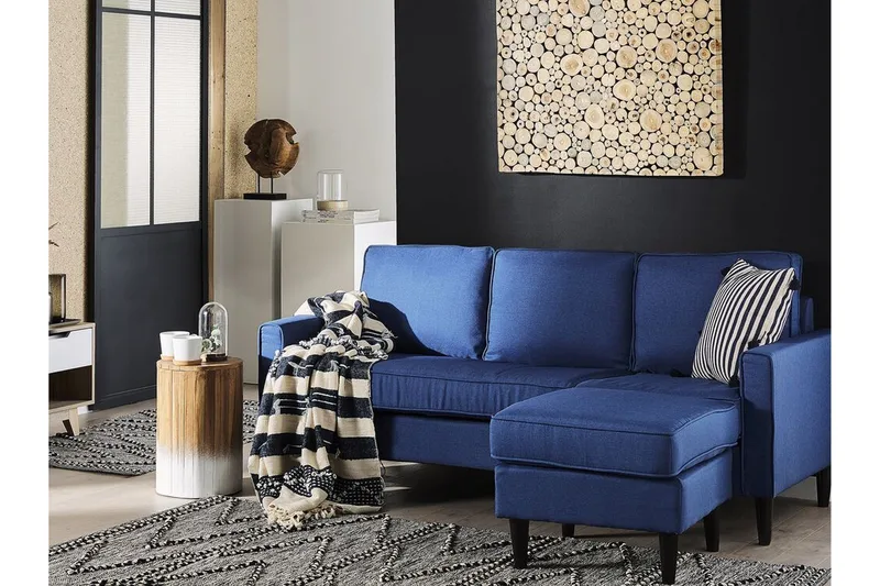 Fuimaono Soffa med Fotpall - Blå - Möbler - Vardagsrum - Soffor - 3-sits soffor