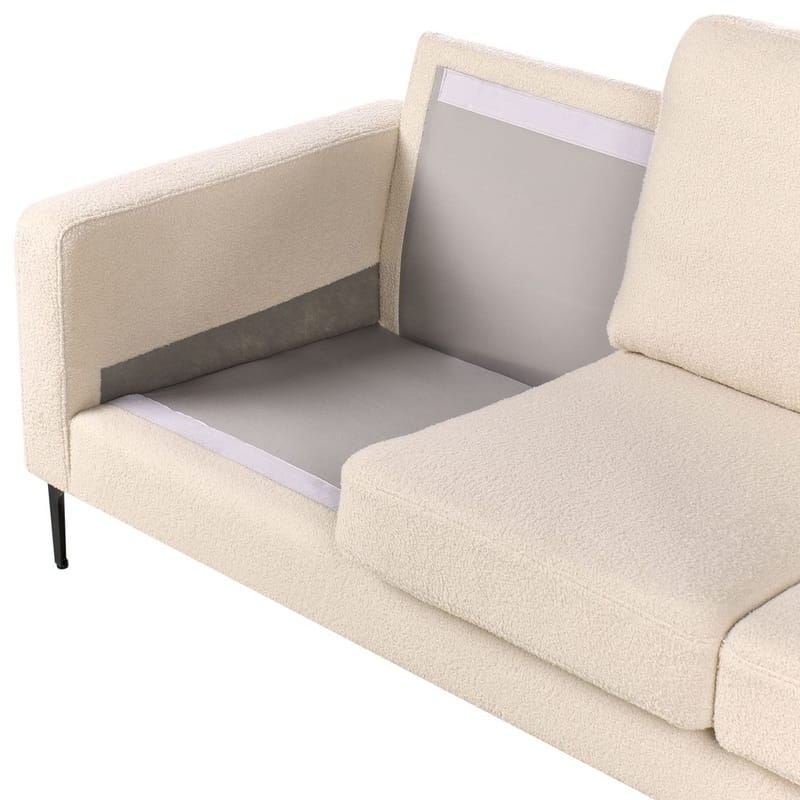3-sits soffa Gavle - Beige, svart/Bouclé - Möbler - Vardagsrum - Soffor - 3-sits soffor