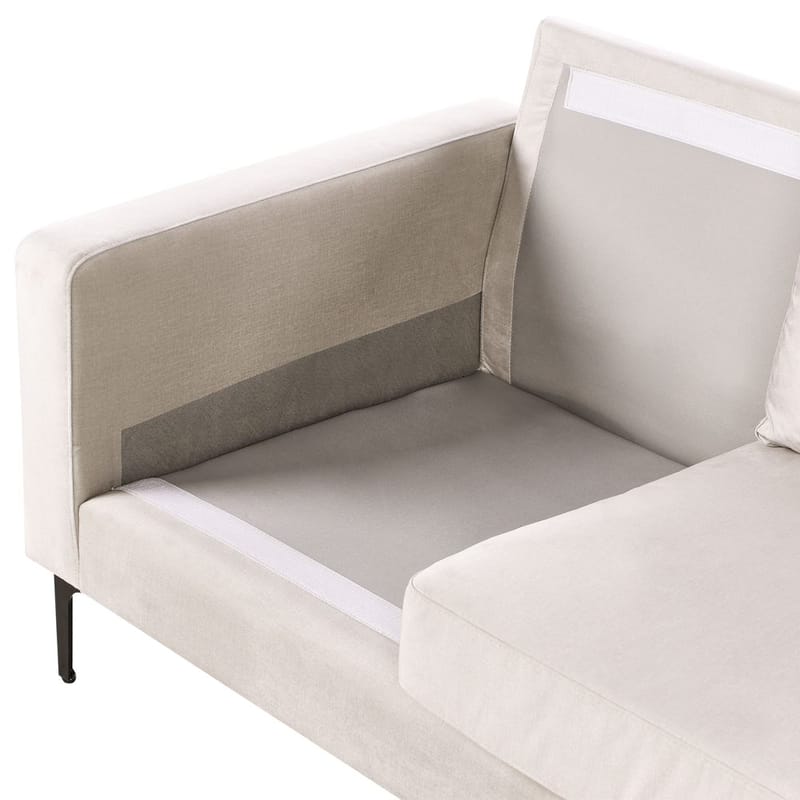 3-sits soffa Gavle - Beige, svart/Polyester - Möbler - Vardagsrum - Soffor - 3-sits soffor