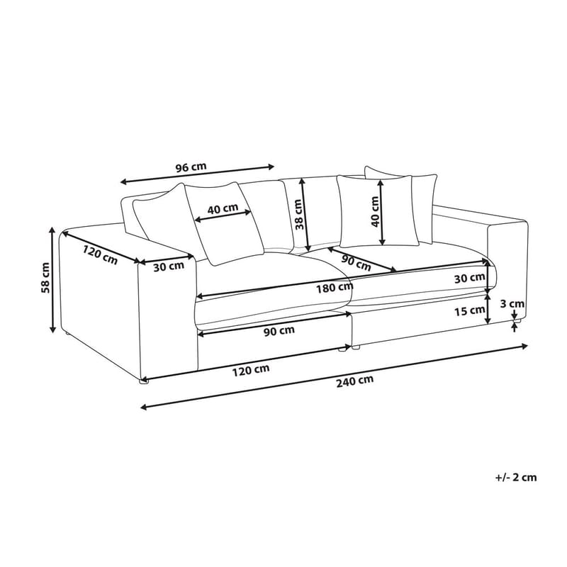 3-sits soffa Glorvika Ii - Vit - Möbler - Vardagsrum - Soffor - 3-sits soffor