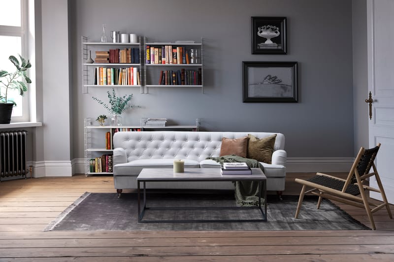 Howard Riviera 3-sits Svängd Tygsoffa - Grå - Möbler - Vardagsrum - Soffor - 3-sits soffor