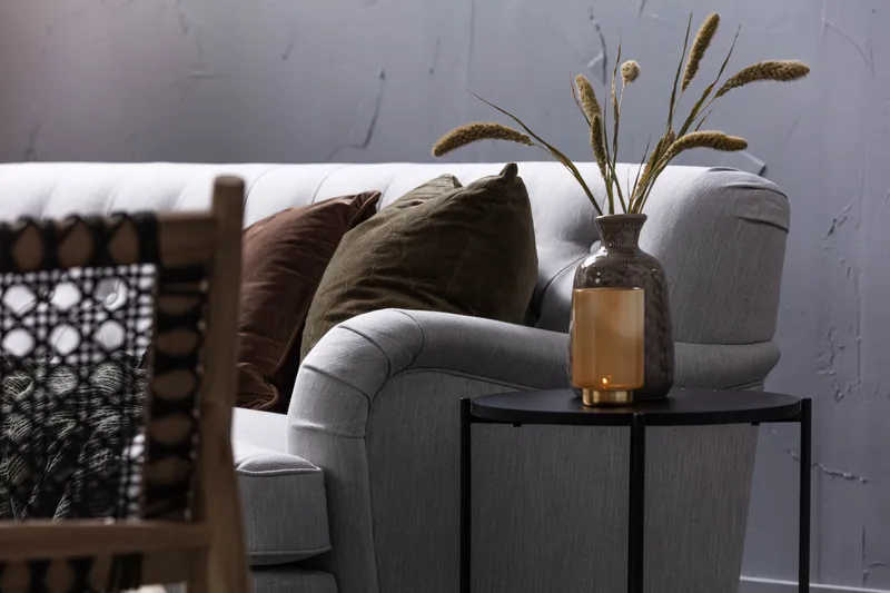 Howard Riviera 3-sits Svängd Tygsoffa - Grå - Möbler - Vardagsrum - Soffor - 3-sits soffor