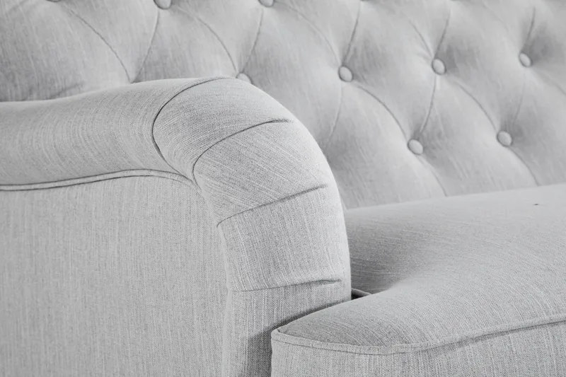 Howard Riviera 3-sits Svängd Tygsoffa - Grå - Möbler - Vardagsrum - Soffor - 3-sits soffor