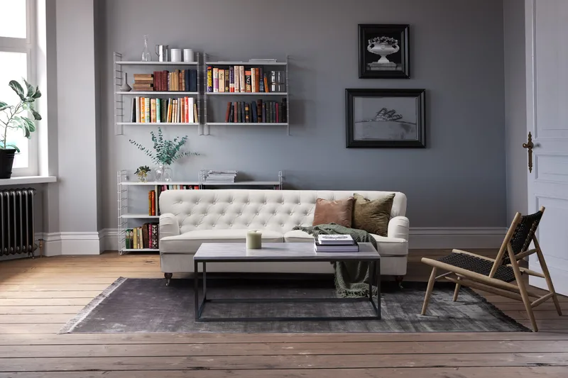 Howard Riviera 3-sits Svängd Tygsoffa - Ljusgrå - Möbler - Vardagsrum - Soffor - 3-sits soffor