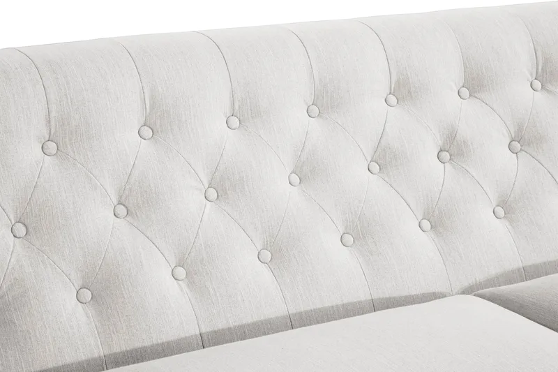 Howard Riviera 3-sits Svängd Tygsoffa - Ljusgrå - Möbler - Vardagsrum - Soffor - 3-sits soffor