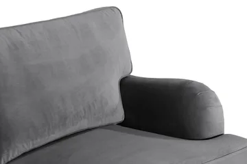 Howard soffa utan divan & schäslong Bloomington Howard Classic Sammetssoffa 3-sits Vera 2, Grå Sammet - Möbler - Vardagsrum - Soffor - 3-sits soffor
