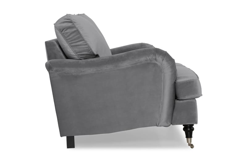 Howard soffa utan divan & schäslong Bloomington Howard Classic Sammetssoffa 3-sits Vera 2, Grå Sammet - Möbler - Vardagsrum - Soffor - 3-sits soffor