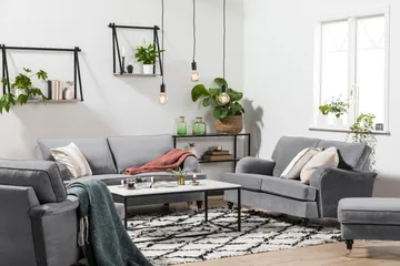 Howard soffa utan divan & schäslong Bloomington Howard Classic Sammetssoffa 3-sits Vera 2, Grå Sammet - Möbler - Vardagsrum - Soffor - 3-sits soffor