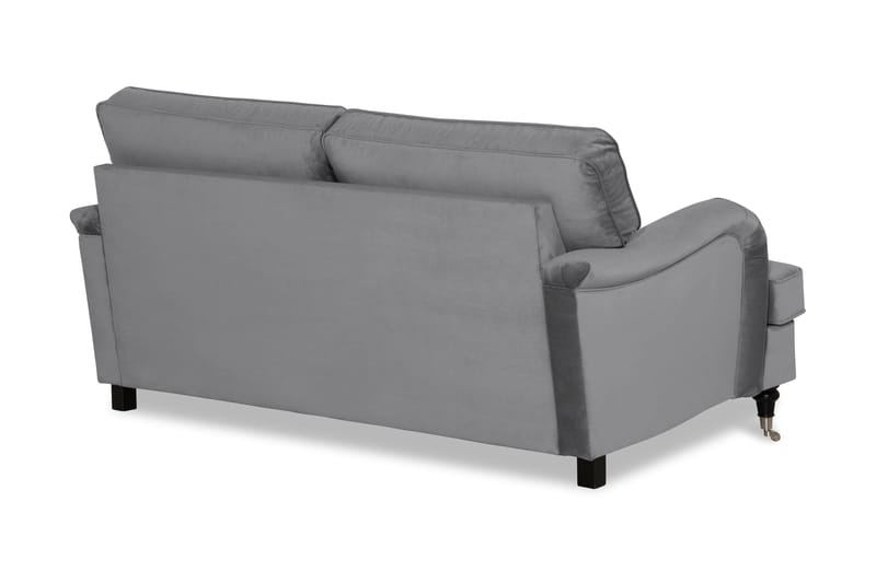 Howard soffa utan divan & schäslong Bloomington Howard Classic Sammetssoffa 3-sits Vera 2, Grå Sammet - Möbler - Vardagsrum - Soffor - 3-sits soffor