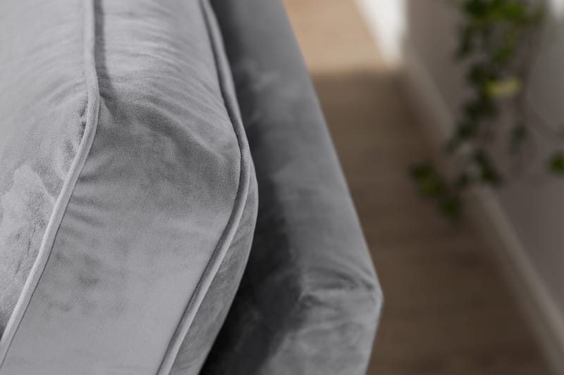 Howard soffa utan divan & schäslong Bloomington Howard Classic Sammetssoffa 3-sits Vera 2, Grå Sammet - Möbler - Vardagsrum - Soffor - 3-sits soffor