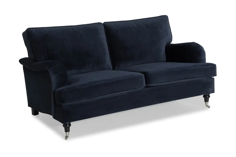 Howard soffa utan divan & schäslong Bloomington Howard Classic Sammetssoffa 3-sits Vera 4, Blå Sammet - Möbler - Vardagsrum - Soffor - 3-sits soffor