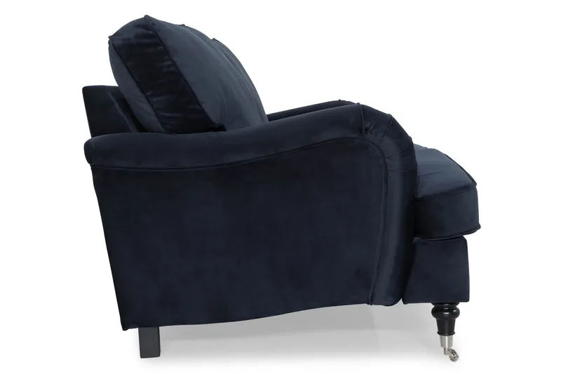 Howard soffa utan divan & schäslong Bloomington Howard Classic Sammetssoffa 3-sits Vera 4, Blå Sammet - Möbler - Vardagsrum - Soffor - 3-sits soffor