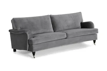 Howard soffa utan divan & schäslong Bloomington Howard Classic Sammetssoffa 3,5-sits Vera 2, Grå Sammet - Möbler - Vardagsrum - Soffor - 3-sits soffor
