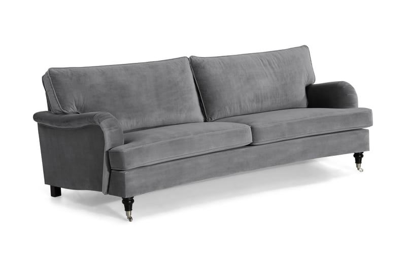 Howard soffa utan divan & schäslong Bloomington Howard Classic Sammetssoffa 3,5-sits Vera 2, Grå Sammet - Möbler - Vardagsrum - Soffor - 3-sits soffor
