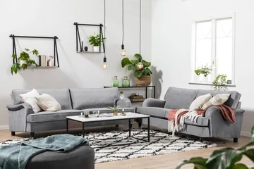 Howard soffa utan divan & schäslong Bloomington Howard Classic Sammetssoffa 3,5-sits Vera 2, Grå Sammet - Möbler - Vardagsrum - Soffor - 3-sits soffor