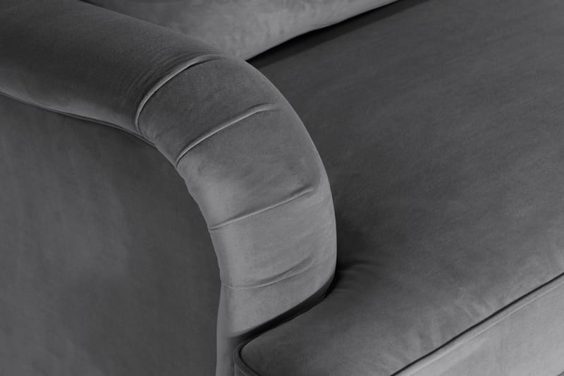 Howard soffa utan divan & schäslong Bloomington Howard Classic Sammetssoffa 3,5-sits Vera 2, Grå Sammet - Möbler - Vardagsrum - Soffor - 3-sits soffor