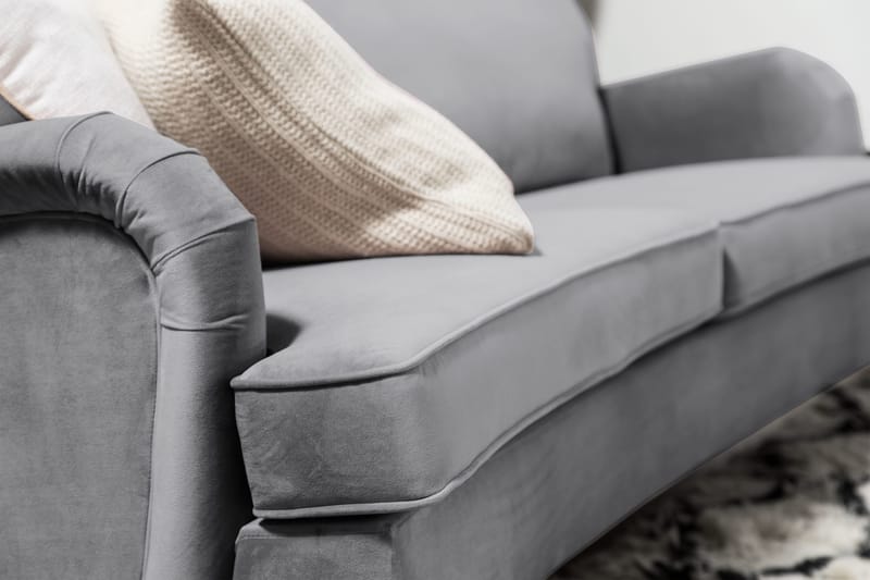 Howard soffa utan divan & schäslong Bloomington Howard Classic Sammetssoffa 3,5-sits Vera 2, Grå Sammet - Möbler - Vardagsrum - Soffor - 3-sits soffor