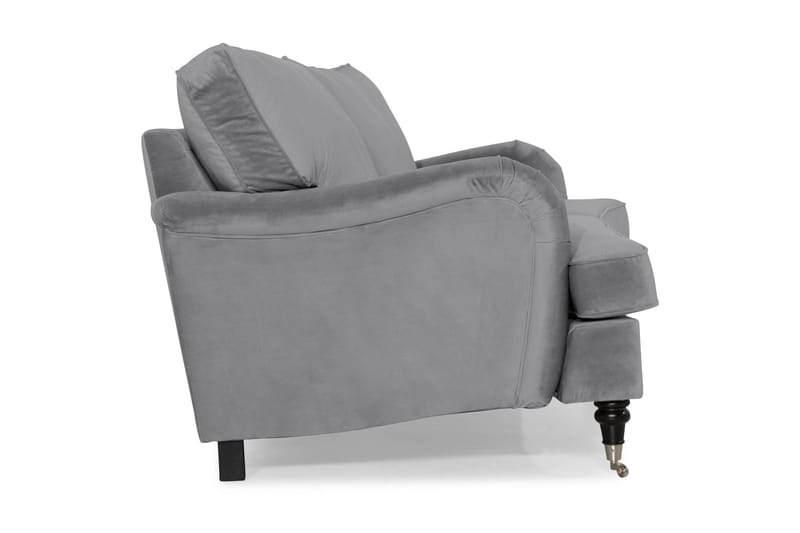 Howard soffa utan divan & schäslong Bloomington Howard Classic Sammetssoffa 3,5-sits Vera 2, Grå Sammet - Möbler - Vardagsrum - Soffor - 3-sits soffor