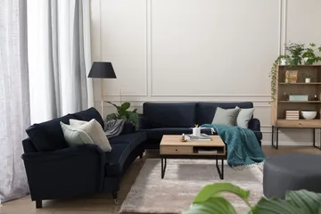Howard soffa utan divan & schäslong Bloomington Howard Classic Sammetssoffa 3,5-sits Vera 4, Blå Sammet - Möbler - Vardagsrum - Soffor - 3-sits soffor