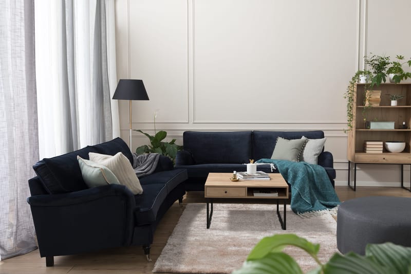 Howard soffa utan divan & schäslong Bloomington Howard Classic Sammetssoffa 3,5-sits Vera 4, Blå Sammet - Möbler - Vardagsrum - Soffor - 3-sits soffor
