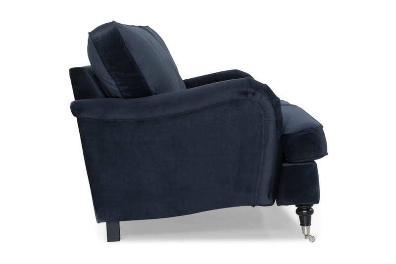 Howard soffa utan divan & schäslong Bloomington Howard Classic Sammetssoffa 3,5-sits Vera 4, Blå Sammet - Möbler - Vardagsrum - Soffor - 3-sits soffor