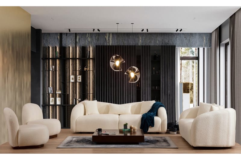 Hungirr Soffa 3-sits - Beige|Bouclé - Möbler - Vardagsrum - Soffor - 3-sits soffor