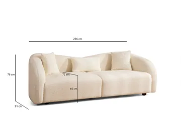 Hungirr Soffa 3-sits - Beige|Bouclé - Möbler - Vardagsrum - Soffor - 3-sits soffor