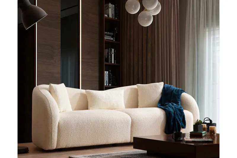 Hungirr Soffa 3-sits - Beige|Bouclé - Möbler - Vardagsrum - Soffor - 3-sits soffor