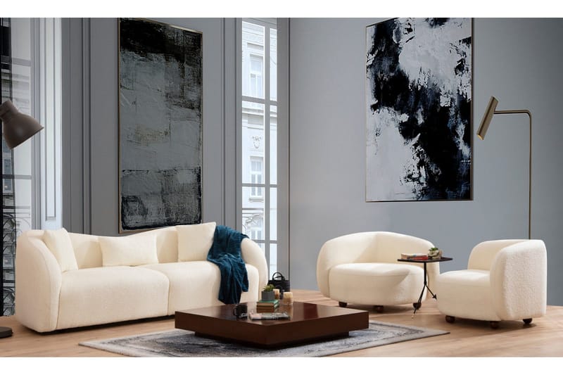 Hungirr Soffa 3-sits - Beige|Bouclé - Möbler - Vardagsrum - Soffor - 3-sits soffor