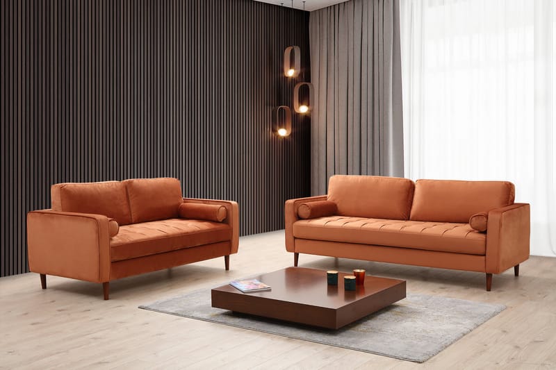 HUOWOOD Soffa 3-sits Orange - Möbler - Vardagsrum - Soffor - 3-sits soffor