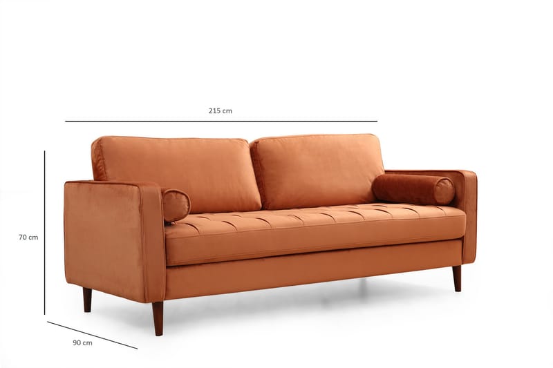 HUOWOOD Soffa 3-sits Orange - Möbler - Vardagsrum - Soffor - 3-sits soffor